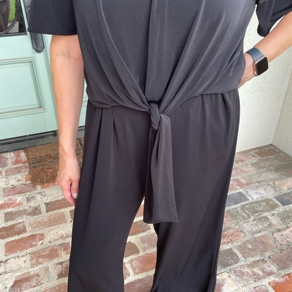 NWT Label by 5 Twelve  Wide Leg V Neck Jersey Jumpsuit Romper Black POC… - Picture 5 of 11
